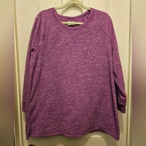 Gently Used Danskin Heather Purple Fleece Top - 1X